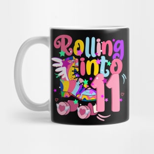 rolling into 11 - 11th birthday girl roller skates theme party Mug